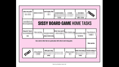 Sissy Board Game Home Tasks