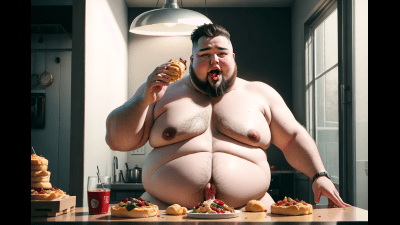Psy Virtu-Reality: Its Ok To Be A Feeder Fetishist! Jerk And Eat You Fat Pig!