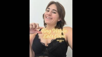 Tiny Virgin Eats Cum