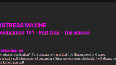 Sissy Training The Very Basics