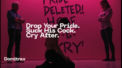 Drop Your Pride. Suck His Cock. Cry After