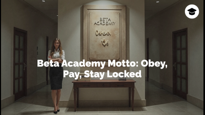 Beta Academy Motto: Obey, Pay, Stay Locked