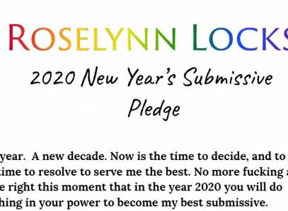Goddess Roselynn New Year's Resolution And Task 2020