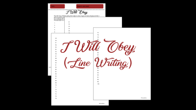 I Will Obey Line Writing