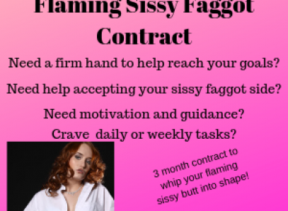 Flaming Sissy Faggot Contract