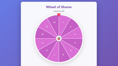 Interactive Wheel Of Shame