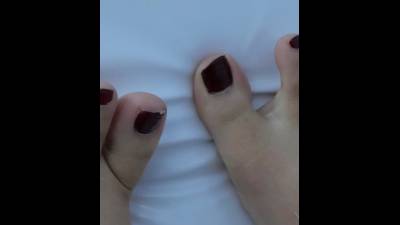 Barefoot Toes Spread Out Against PVC Padded Wall