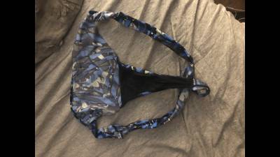 Blue Camo Print Thong Pic