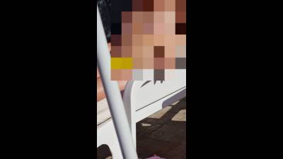 My Cuckold Husband Filming Me Secretly On A Public Pool...Nude