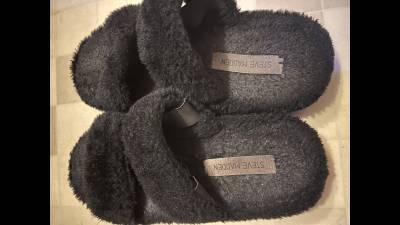Worn Steve Madden Fuzzy Slippers