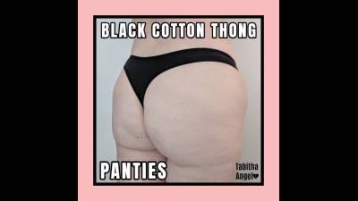 Panties Black Cotton Thong