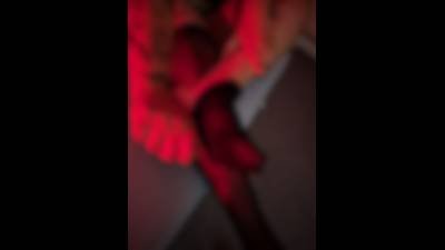 Tattooed Indian Pulling Off Stockings