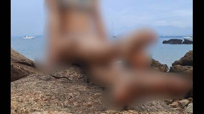 Pointed Sandy Feet At The Beach