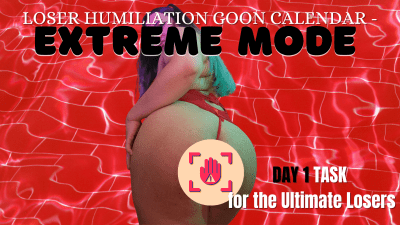 Loser Humiliation Goon Calendar Day 1 Extreme Mode Challenging Loser Task Centering Around Humiliation, Verbal Humiliation, Sexual Rejection, Pussy Denial, And Loser Porn Interactive Loser Training With Humiliatrix Countess Wednesday Png