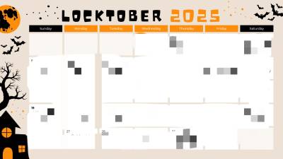 Locktober 2025 Clip Calendar