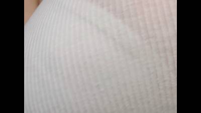 My Huge Juicy Tits Stretch My White Tanktop