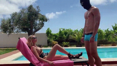Mistress Fucking Slave On The Swimming Pool