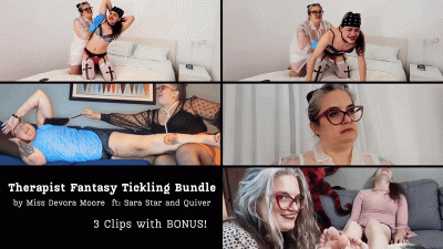 Femdom Tickling Therapy-Fantasy Bundle: Sadistic MILF Tickler Tickle Torments With Miss Devora Moore, Sara Star And Quiver
