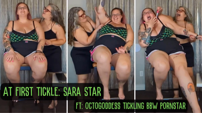 At First Tickle: Sara Star Ft: Octogoddess Tickling BBW Pornstar Ticklish Armpits First Time Captioned Version