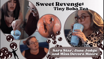 Sweet Revenge: Tiny Boba Tea For The Cheez-It Thief Ft Octogoddess, Sara Star And Jane Judge Giantess Vore With Endoscope Close-Up