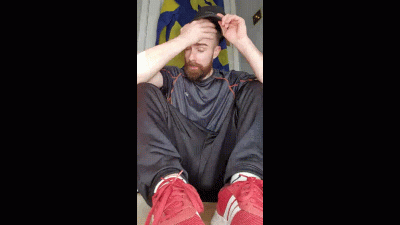 Taking Of T Shirt, Sneakers And Socks After The Gym