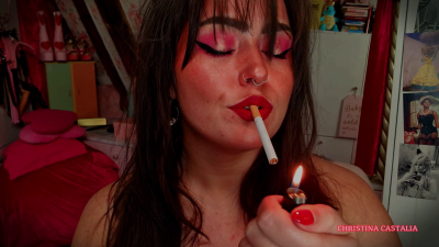 Intimate Close Up Smoking | Smoke & Swirl Red Lipstick