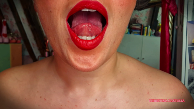 Teasing You With My Big Juicy Tongue, Spit Bubbles & Open Throat (My Mouth Gets So Wet!)