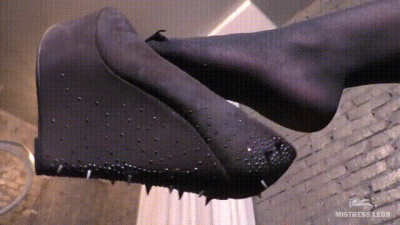 Dangling Shoes On My Sexy Feet In Black Nylons