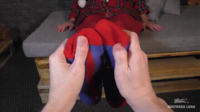 POV Foot Rubs And Worship Of Feet In Red Pantyhose And Socks