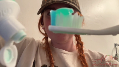 Teeth Brushing In Braids