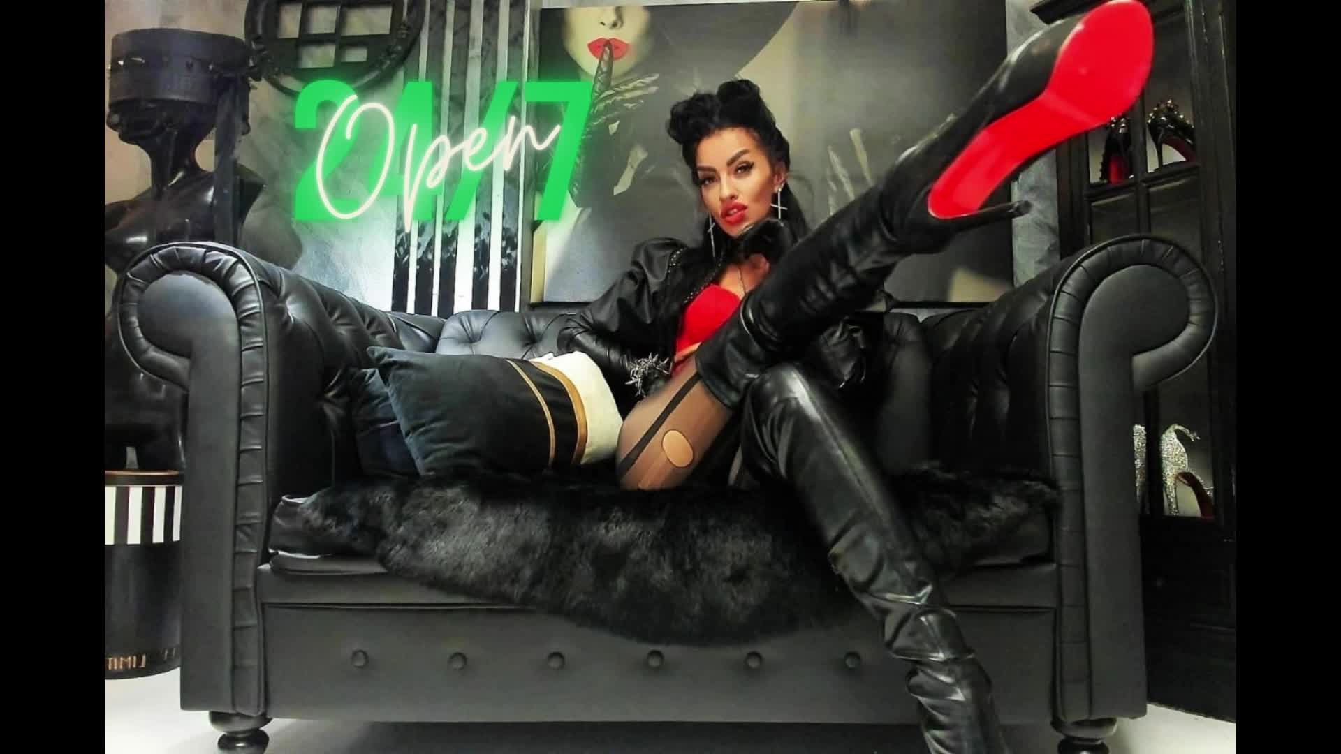 Leather Goddess Strap-On Trains Her Future Sissy Cock Slut