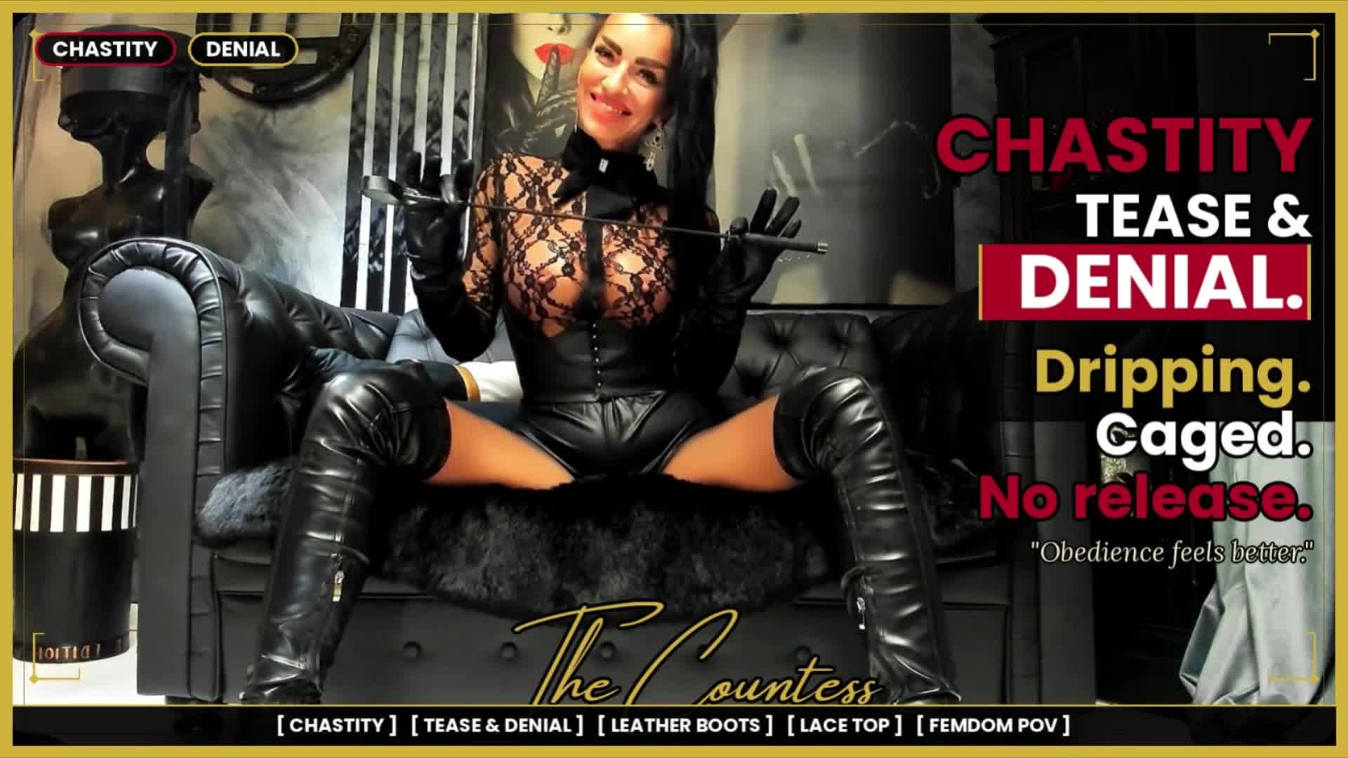 Chastity Tease & Denial: Drip In Your Cage For Goddess | The Countess