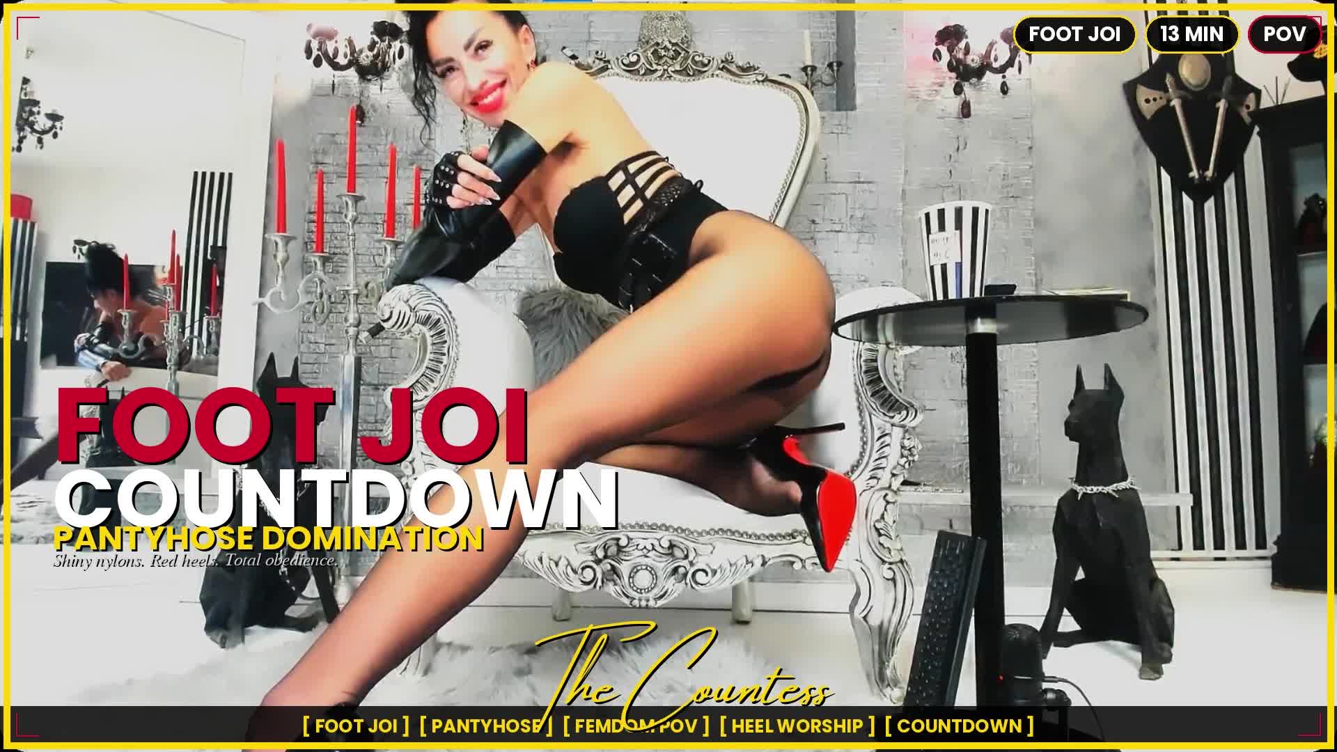 Foot JOI Countdown -- Pantyhose Domination | The Countess