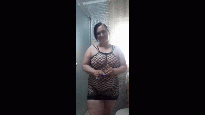 Sexy Smoking In Mesh Dress