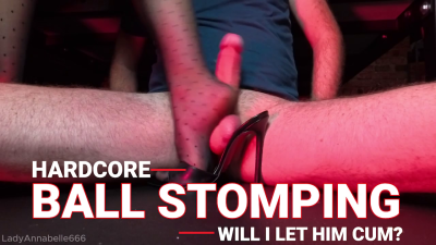 Heel Stomping On A Balls With Cum