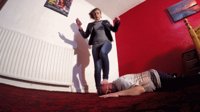 Jenny's Bare Foot Head And Hands Walk Floor Cam