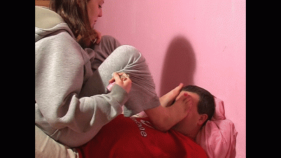Suzy Paints Her Toe Nails With Her Feet On Her Slaves Face