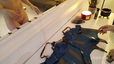 Metallic Blue Latex Lingerie