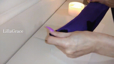Seamed Purple Stockings