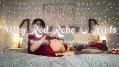 Silky Red Robe Heels & Tease Pt. 17