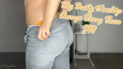 Big Booty Worship Orange Thong Tease JOI