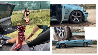 Arrogant Latex Influencer Ciniclu Stuck In Mud- Teasing, Humiliation & Failed Rescue