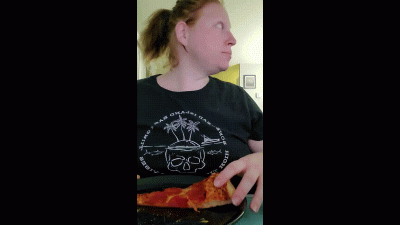 Eating Pizza
