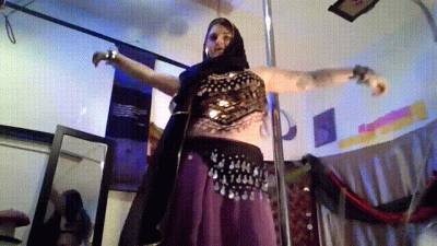 Veiled Arabic Lebanese Deity Vintage Belly Dancing Striptease Upskirt Thick Ass, Pretty Pussy Fingering& Facesitting!