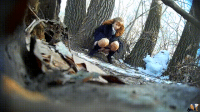 Russian Women Pissing In The Winter Forest!