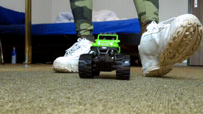 Toy Car Crush With Fila Sneaker