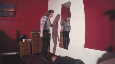 Standing On His Head Whilst Applying Her Lip Sticks