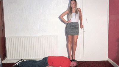 Sophie Smart Skirt & High Heels Head Standing