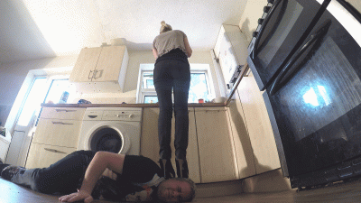Chelsea's Mary Jane High Heel Steel Soled Shoes Standing On His Head Floor Cam
