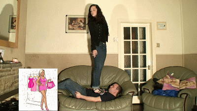 Sophie Stomping & Jumping & Marching On Her Slave In Her Gladiator Sandals